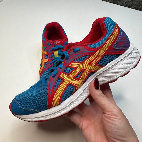 Asics Jolt 2 Red Blue Yellow Running Shoes - Picture 1 of 6